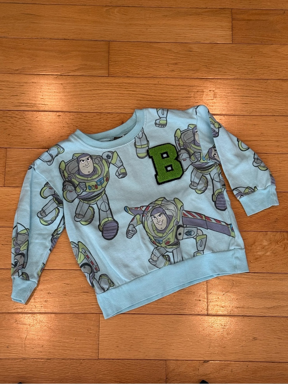 Light Blue Buzz Lightyear Graphic Kids Sweatshirt Size 3T